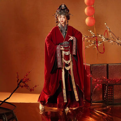 Warring States Women's Dress  Honglianyehuo 红莲业火 Traditional Chinese Hanfu Clothing Spring Autumn