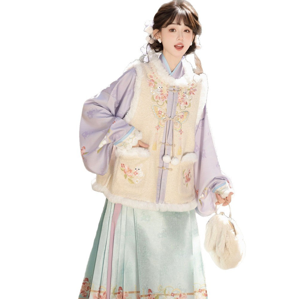 New Chinese Style Clothing Chunxin Dream Nuomitu "糯米兔" Women's Modern  Hanfu Winter Autumn