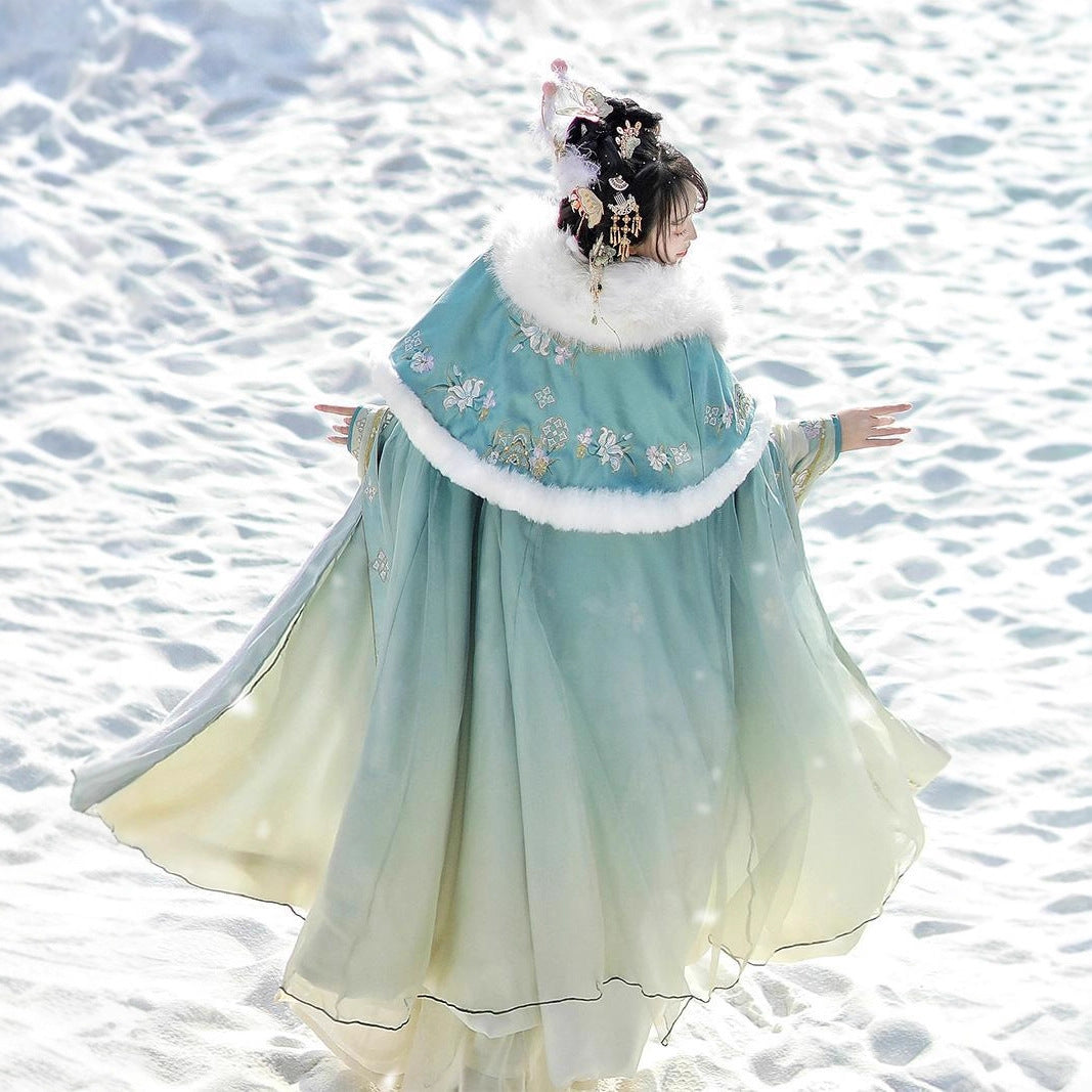 WEIJIN Dynasty Clothing Xueyushennv 雪域神女 Women's Chinese Traditional Thicken Velvet Hanfu Autumn Winter