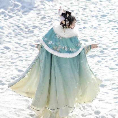 WEIJIN Dynasty Clothing Xueyushennv 雪域神女 Women's Chinese Traditional Thicken Velvet Hanfu Autumn Winter