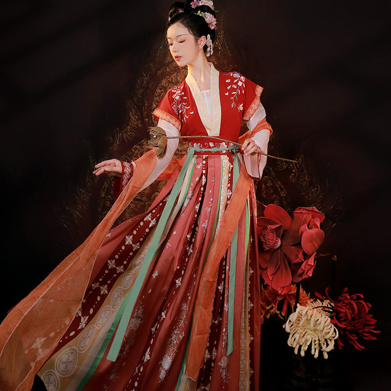 TANG Dynasty Skirt Suit Women's Fengyuzui 枫梧醉 Hanfu Clothing Spring Summer Autumn