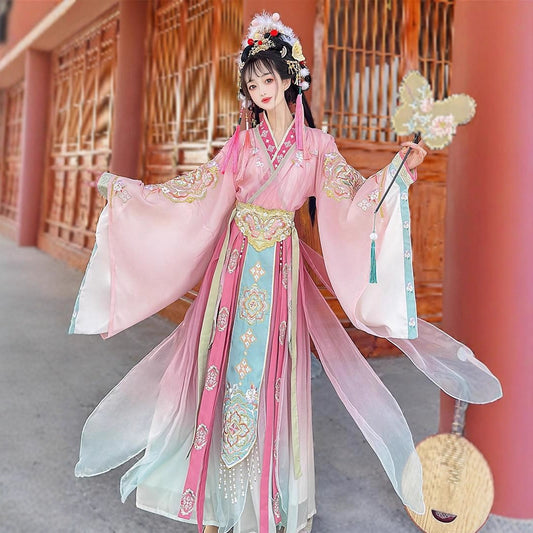 WEIJIN Dynasty Clothing Xueyushennv 雪域神女 Women's Chinese Traditional Thicken Velvet Hanfu Autumn Winter