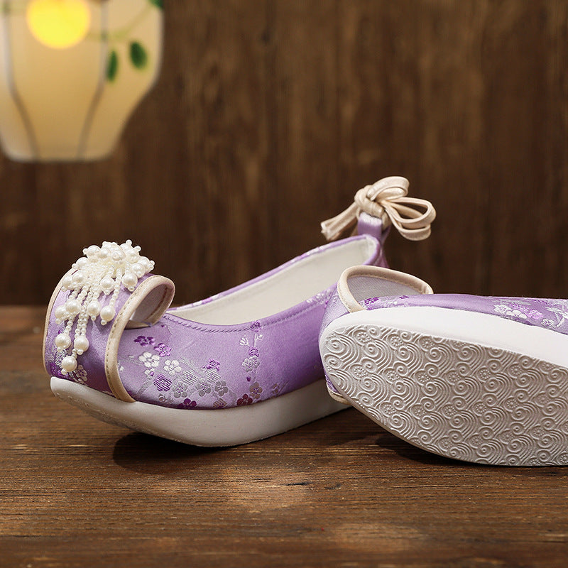 Women's Traditional Shoes Meizi 梅紫 Chinese Internal Increase Head Tilted Spring Summer Autumn