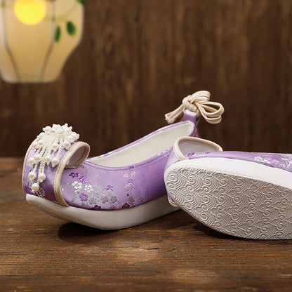 Women's Traditional Shoes Meizi 梅紫 Chinese Internal Increase Head Tilted Spring Summer Autumn