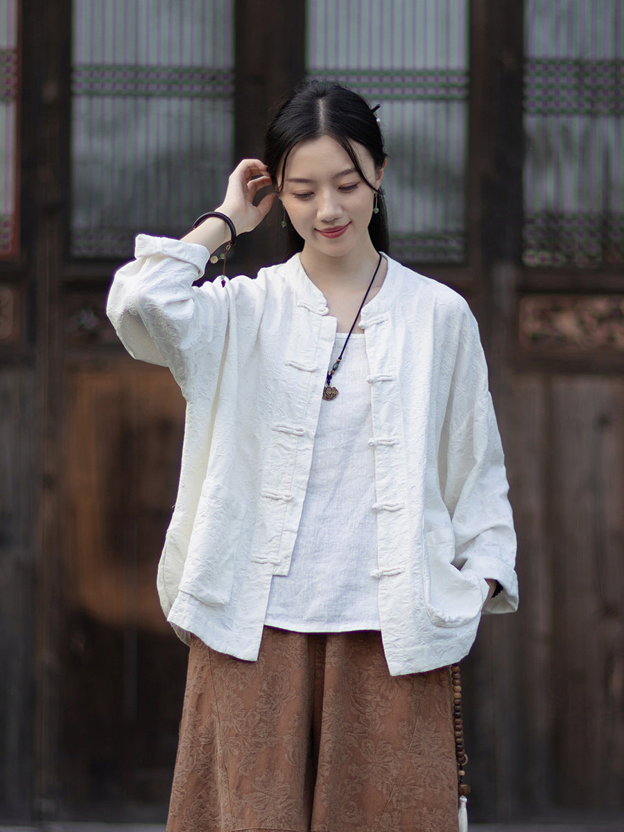 Linen Shirt Guipu "归朴" Han Element Clothing Women's Modern Hanfu Spring Autumn