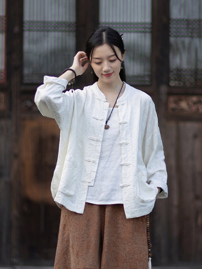 Linen Shirt Guipu "归朴" Han Element Clothing Women's Modern Hanfu Spring Autumn