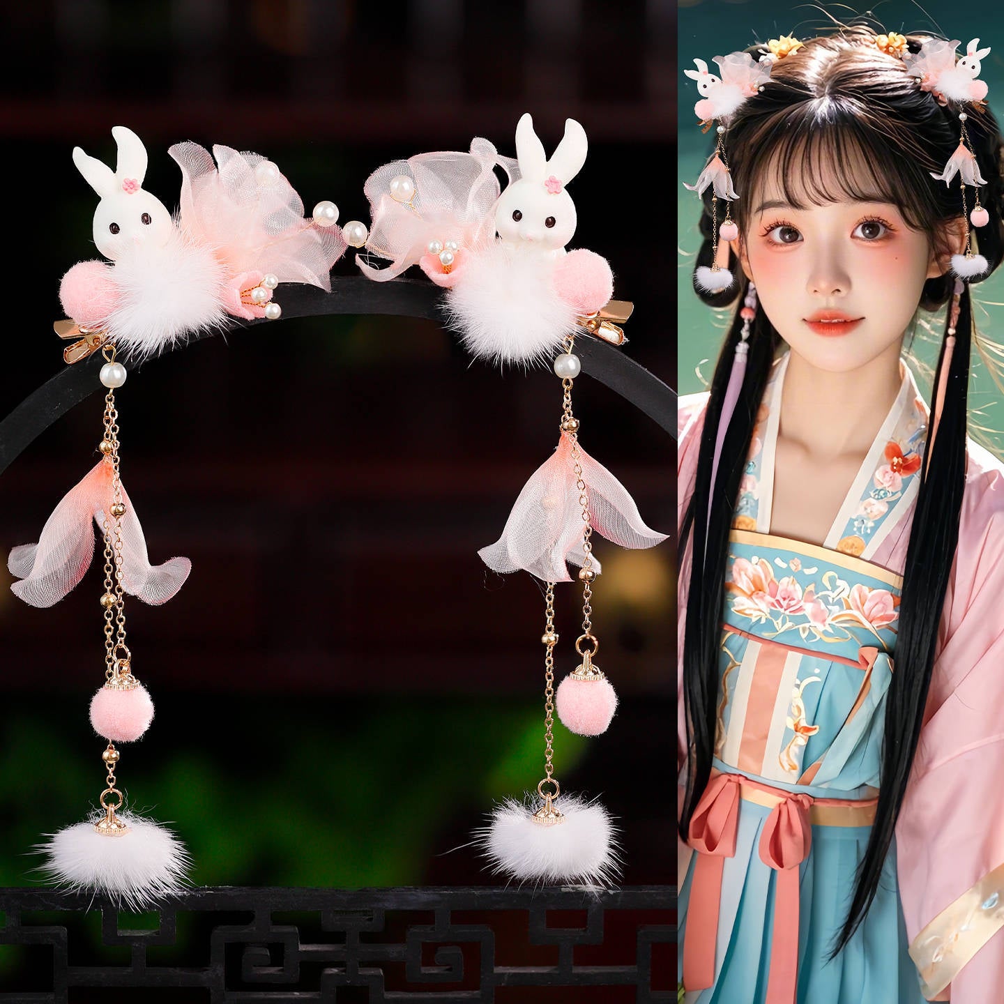 Traditional Chinese Hair jewelry Shuangtong 霜彤 Hanfu Historical Headgear