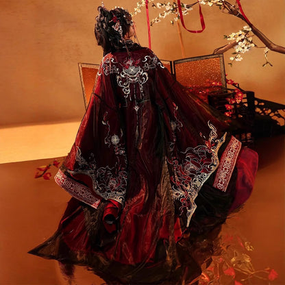 Warring States Women's Dress  Honglianyehuo 红莲业火 Traditional Chinese Hanfu Clothing Spring Autumn