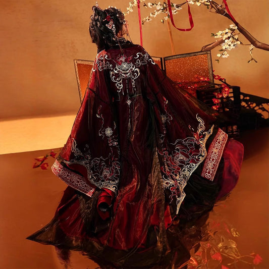 Warring States Women's Dress  Honglianyehuo 红莲业火 Traditional Chinese Hanfu Clothing Spring Autumn