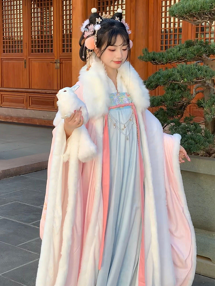 TANG Dynasty Clothing Yuchen 玉尘 Ruqun Women's Chinese Traditional Thicken Velvet Hanfu Autumn Winter