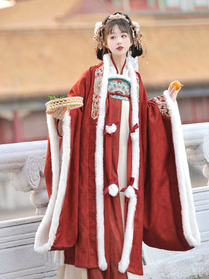 TANG Dynasty Clothing Tianxin 甜心 Ruqun Women's Chinese Traditional Thicken Velvet Hanfu Autumn Winter