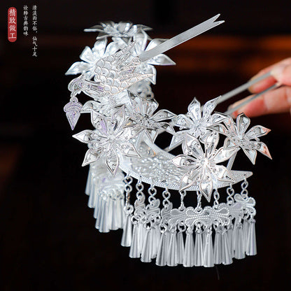 Miao Ornaments Nuomu 诺牧 Traditional Chinese Hair jewelry Hanfu Historical Headgear