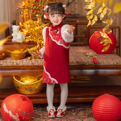 Children's Traditional Panda 熊猫 Clothing Chinese Girl's Lunar New Year Hanfu Dress