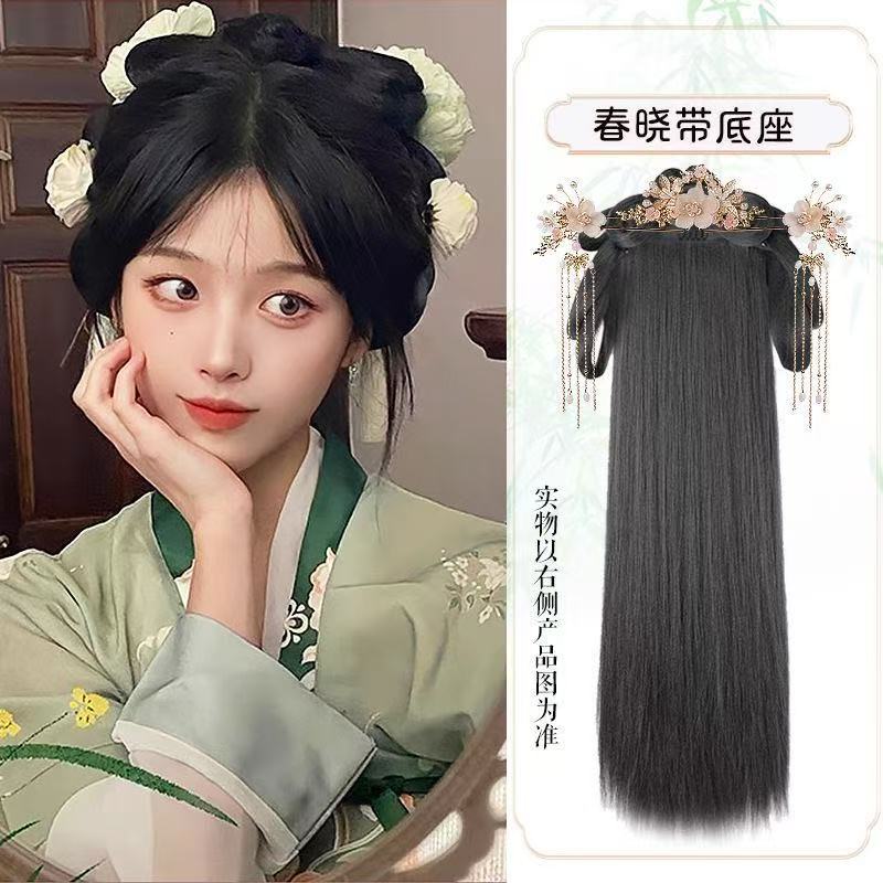 Traditional Chinese Hairstyle Wig Chunxiao 春晓 Hanfu Historical Royal Hairpieces