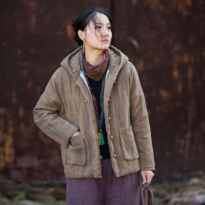 Linen Ticken Coat  Suhui "素晖" Han Element Clothing Women's Modern Hanfu Winter Autumn