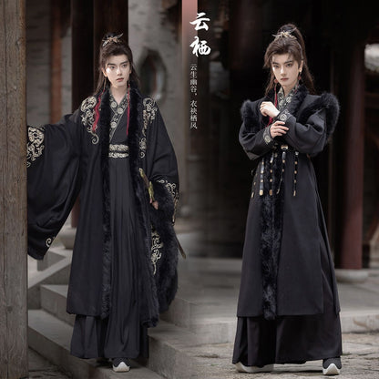 XIA 侠 Chinese Clothing Male Yunxi 云栖 Men's  Traditional Thicken Velvet Hanfu Autumn Winter