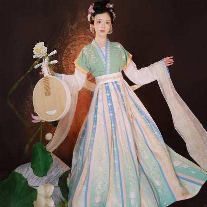 TANG Dynasty Skirt Suit Women's Fengyuzui 枫梧醉 Hanfu Clothing Spring Summer Autumn
