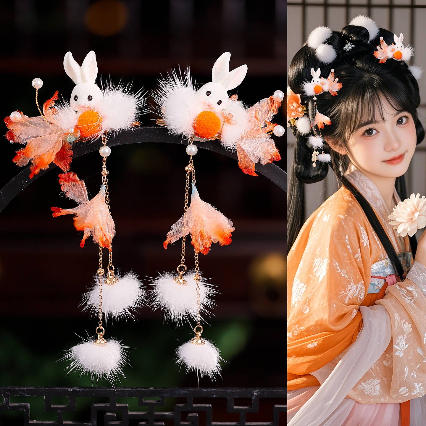 Traditional Chinese Hair jewelry Mishu 蜜舒 Hanfu Historical Headgear