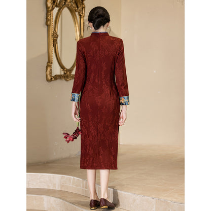 Women's Qipao Manyue 满月 Asian Dress Chinese Modern Hanfu Clothing Cheongsam Autumn Spring