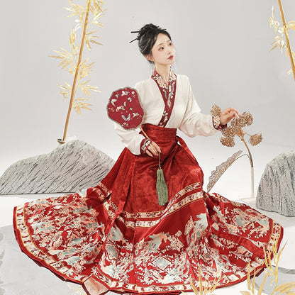 Ming Dynasty Dress Women's Mamian Skirt Fengxi 凤溪 Hanfu Clothing Spring Summer Autumn