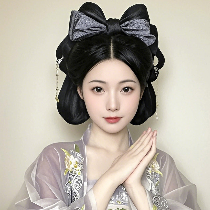 Traditional Chinese Hairstyle Wig Qinglan 青岚 Hanfu Historical Royal Hairpieces