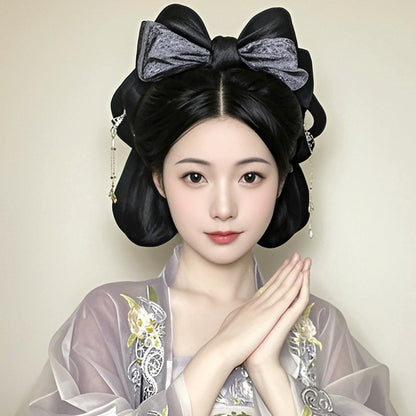 Traditional Chinese Hairstyle Wig Qinglan 青岚 Hanfu Historical Royal Hairpieces