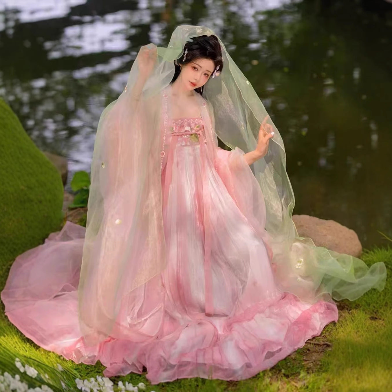 TANG Dynasty Clothing Dress Women's Huashen 花神 Traditional Hanfu Spring Summer Autumn