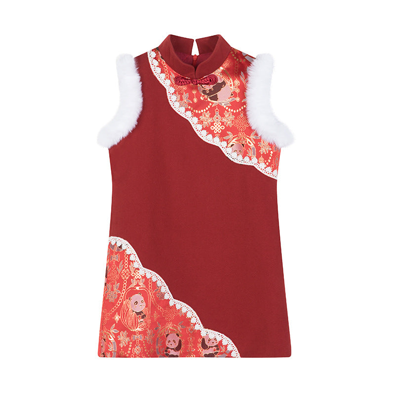 Children's Traditional Panda 熊猫 Clothing Chinese Girl's Lunar New Year Hanfu Dress