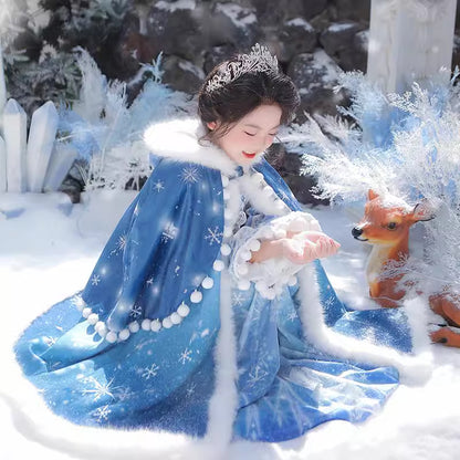 Tang Dynasty Girl Velvet Ruqun Bingmeng 冰梦 Children's Chinese Traditional Clothing Hanfu Suit