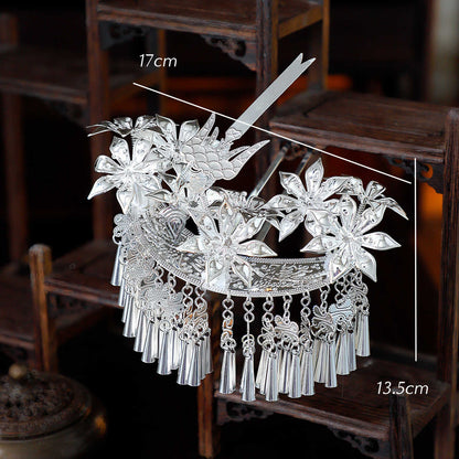 Miao Ornaments Nuomu 诺牧 Traditional Chinese Hair jewelry Hanfu Historical Headgear