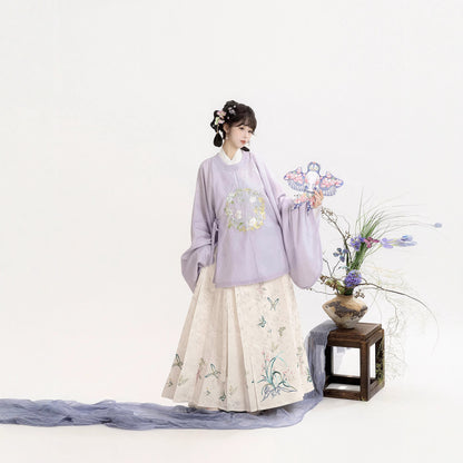 Ming Dynasty Mamian Clothing Yuemian 月眠 Women's Chinese Traditional Hanfu Autumn Spring