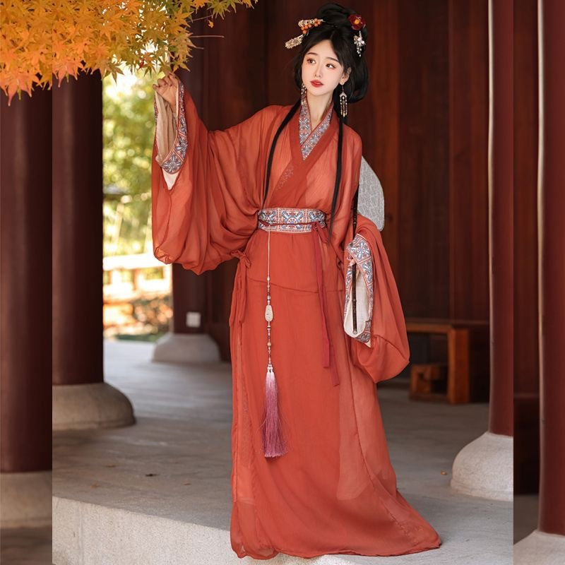 Warring States Clothing Women's Hanfu Clothing Mengyu 梦域 Spring Summer Autumn