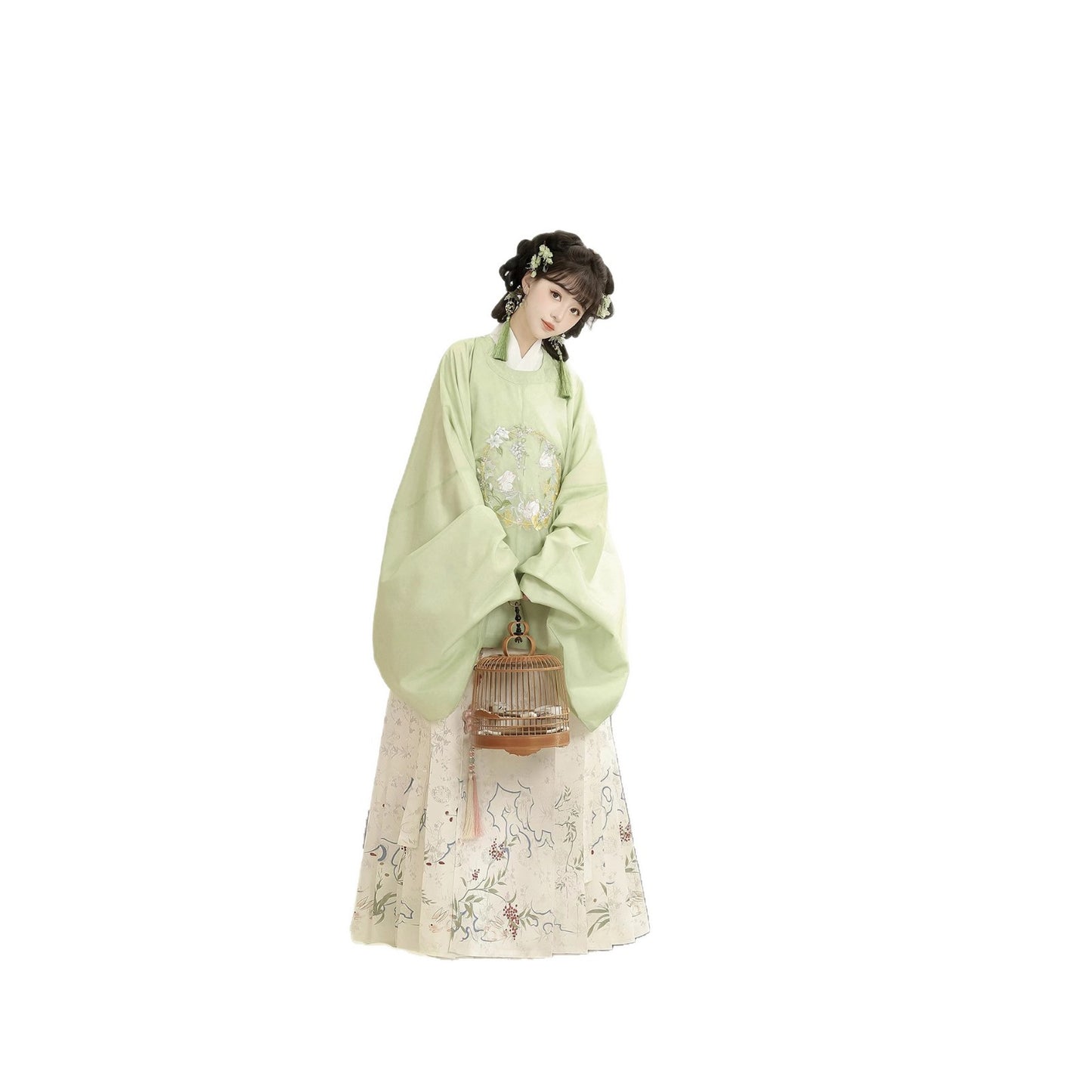 Ming Dynasty Mamian Clothing Yuemian 月眠 Women's Chinese Traditional Hanfu Autumn Spring