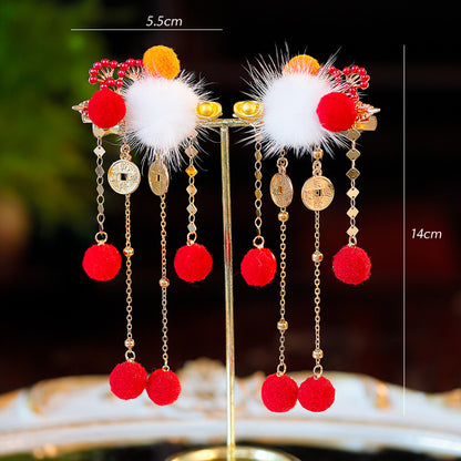 Traditional Chinese Hair jewelry Caishen 财神 Hanfu Historical Headgear