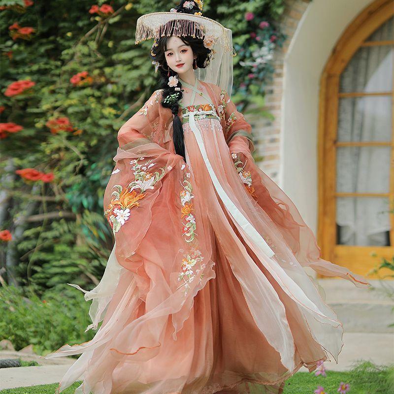 TANG Dynasty Dress Women's Liuxiangyingxiu 榴香盈袖 Ruqun  Hanfu Clothing Spring Summer Autumn