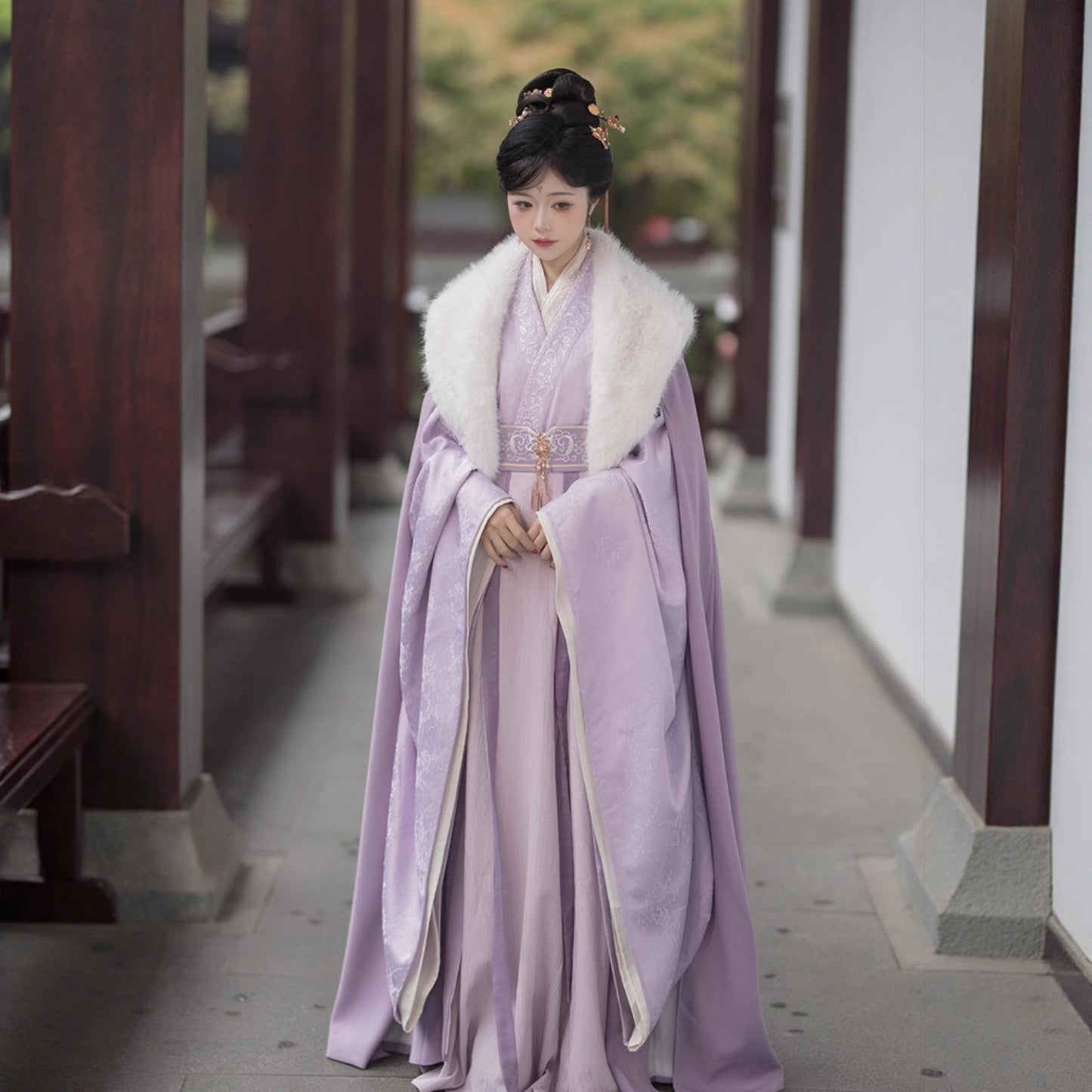 WEIJIN Dynasty Clothing Wangji 王姬 Women's Chinese Traditional Thicken Velvet Hanfu Autumn Winter