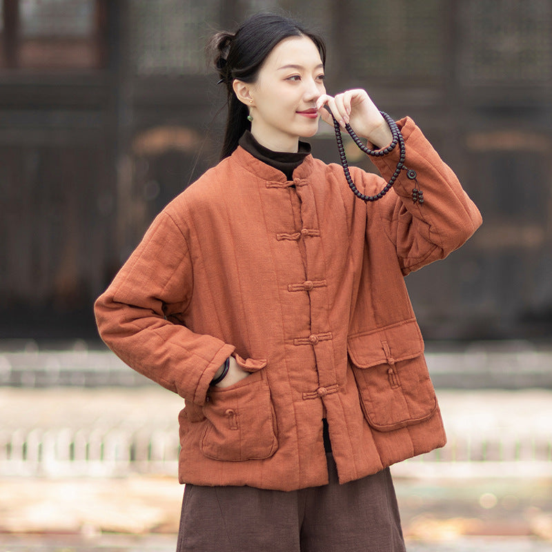 Linen Coat Fengxi "风息" Han Element Clothing Women's Modern Hanfu Winter Autumn