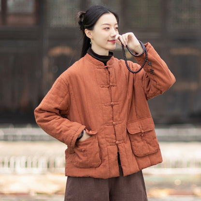 Linen Coat Fengxi "风息" Han Element Clothing Women's Modern Hanfu Winter Autumn