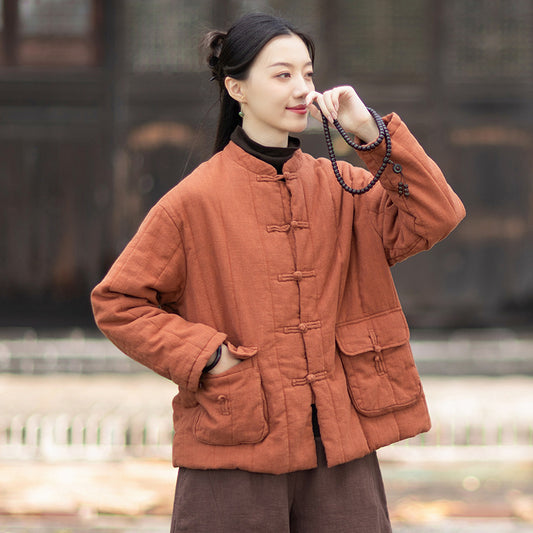 Linen Coat Fengxi "风息" Han Element Clothing Women's Modern Hanfu Winter Autumn