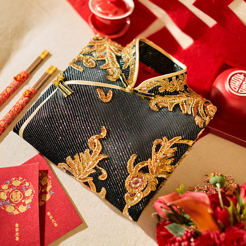 Men's Chinese Wedding Clothing Long Sleeves Long 龙 Male Attire