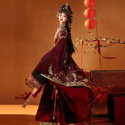 Warring States Women's Dress  Honglianyehuo 红莲业火 Traditional Chinese Hanfu Clothing Spring Autumn
