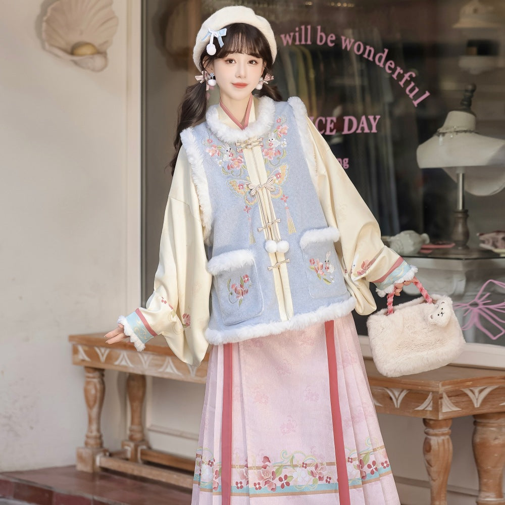 New Chinese Style Clothing Chunxin Dream Nuomitu "糯米兔" Women's Modern  Hanfu Winter Autumn