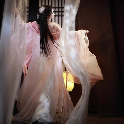 SONG Dynasty Dress Women's Fenjiaojiao 粉娇娇  Chinese Traditional Hanfu Clothing Spring Summer Autumn