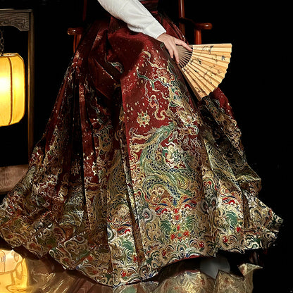 Ming Dynasty Dress Women's High Grade Fabrics Mamian Skirt Longhuang 龙煌 Hanfu Clothing Spring Summer Autumn