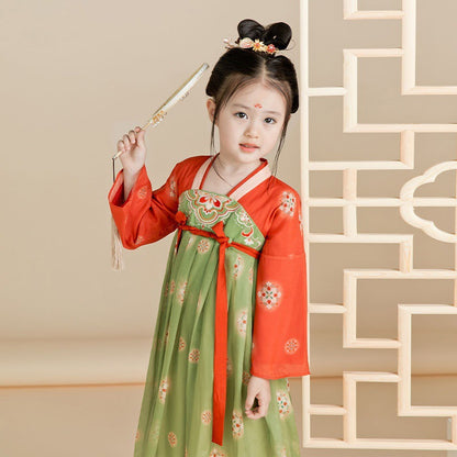 TANG Dynasty Dress Chang’an 长安 Children's Chest High Ruqun Spring Summer Autumn