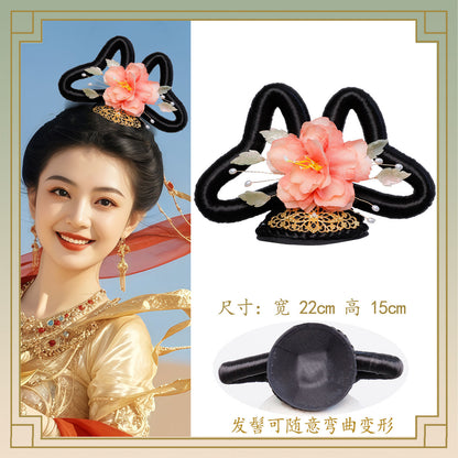 Traditional Chinese Hairstyle Wig Feitian 飞天Hanfu Historical Royal Hairpieces