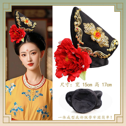 Traditional Chinese Hairstyle Wig Guifei 贵妃 Hanfu Historical Royal Hairpieces