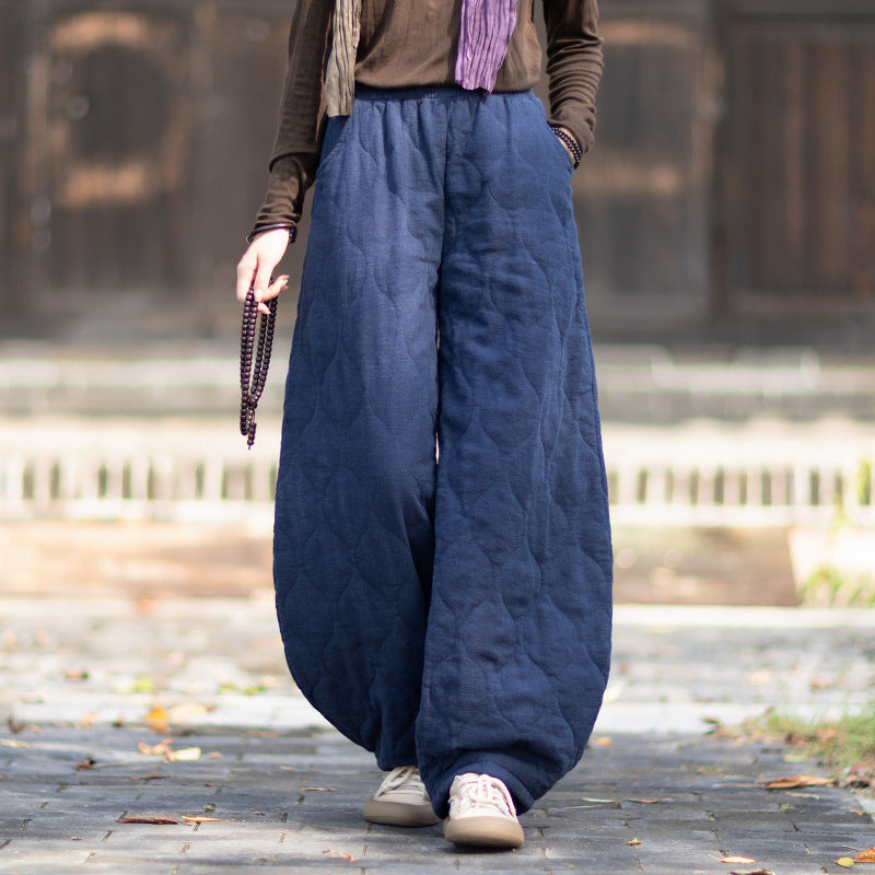 Ticken Linen Pants Duwang "渡忘" Han Element Clothing Women's Modern Hanfu Winter Autumn