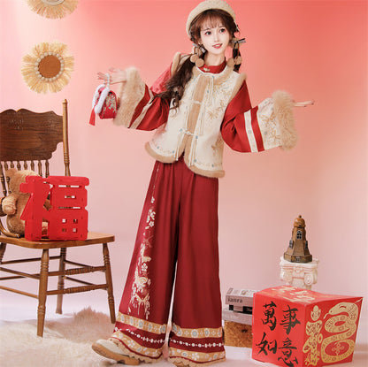 New Chinese Style Clothing Chunxin Xuerongdie "雪绒蝶" Women's Modern  Hanfu Winter Autumn