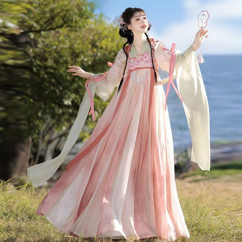 TANG Dynasty Clothing Dress Women's Flower Ruqun Princess Zhaozhao  昭昭公主 Traditional Hanfu Spring Summer Autumn